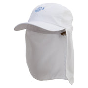 Puffer Fish Embroidered Flap Hats - White OSFM