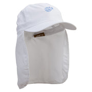 Puffer Fish Embroidered Flap Hats - White OSFM