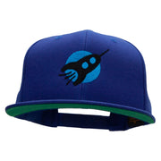 Flying Starship Embroidered Wool Blend Prostyle Snapback