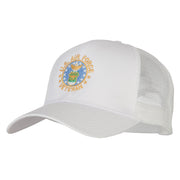 US Air Force Veteran Circle Embroidered Solid Cotton Mesh Pro Cap