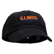 Illionois Year Established Low Profile Pet Spun Washed Cap - Black OSFM