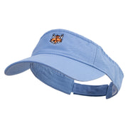 Cool Fox Embroidered Pro Style Cotton Twill Washed Visor - Lt-Blue OSFM