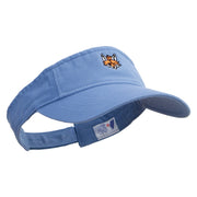 Cool Fox Embroidered Pro Style Cotton Twill Washed Visor - Lt-Blue OSFM