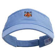 Cool Fox Embroidered Pro Style Cotton Twill Washed Visor - Lt-Blue OSFM