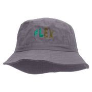 Flex Embroidered Pigment Dyed Bucket Hat - Charcoal OSFM