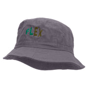 Flex Embroidered Pigment Dyed Bucket Hat - Charcoal OSFM