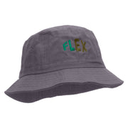 Flex Embroidered Pigment Dyed Bucket Hat - Charcoal OSFM