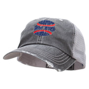 Grandpa Who Loves Baseball Embroidered Low Profile Special Cotton Mesh Cap - Black OSFM