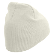 Lucky Boy Embroidered 8 inch Acrylic Short Blank Beanie - White OSFM