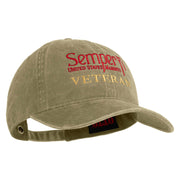 United States Marines Semper Fi Veteran Embroidered Washed Solid Pigment Dyed Cotton Twill Brass Buckle Cap - Khaki OSFM