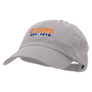 Illionois Year Established Low Profile Pet Spun Washed Cap - Grey OSFM