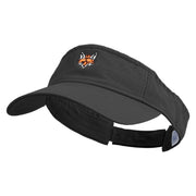 Cool Fox Embroidered Pro Style Cotton Twill Washed Visor - Black OSFM