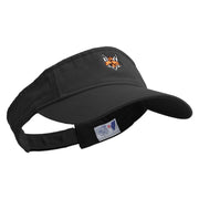 Cool Fox Embroidered Pro Style Cotton Twill Washed Visor - Black OSFM