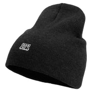 Moon Child Embroidered 8 inch Acrylic Short Blank Beanie - Black OSFM