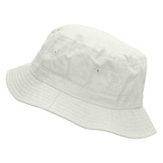 Running Rugby Logo Embroidered Pigment Dyed Bucket Hat - White OSFM