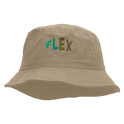 Flex Embroidered Pigment Dyed Bucket Hat - Khaki OSFM