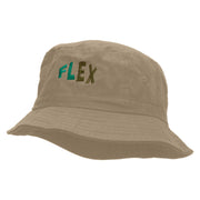 Flex Embroidered Pigment Dyed Bucket Hat - Khaki OSFM