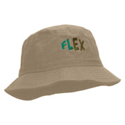 Flex Embroidered Pigment Dyed Bucket Hat - Khaki OSFM