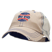 Grandpa Who Loves Baseball Embroidered Low Profile Special Cotton Mesh Cap - Khaki OSFM