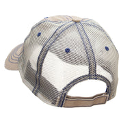 Grandpa Who Loves Baseball Embroidered Low Profile Special Cotton Mesh Cap - Khaki OSFM