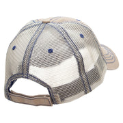 Grandpa Who Loves Baseball Embroidered Low Profile Special Cotton Mesh Cap - Khaki OSFM