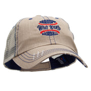 Grandpa Who Loves Baseball Embroidered Low Profile Special Cotton Mesh Cap - Khaki OSFM