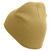 Lucky Boy Embroidered 8 inch Acrylic Short Blank Beanie - Khaki OSFM