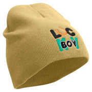 Lucky Boy Embroidered 8 inch Acrylic Short Blank Beanie - Khaki OSFM