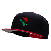 African Kwanzaa Embroidered Two Tone Flat Bill Snapback