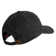 United States Marines Semper Fi Veteran Embroidered Washed Solid Pigment Dyed Cotton Twill Brass Buckle Cap - Black OSFM