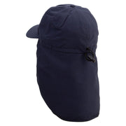 Puffer Fish Embroidered Flap Hats - Navy OSFM