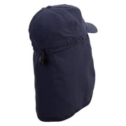 Puffer Fish Embroidered Flap Hats - Navy OSFM