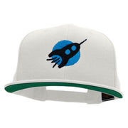 Flying Starship Embroidered Wool Blend Prostyle Snapback