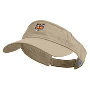 Cool Fox Embroidered Pro Style Cotton Twill Washed Visor - Khaki OSFM