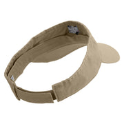 Cool Fox Embroidered Pro Style Cotton Twill Washed Visor - Khaki OSFM