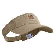 Cool Fox Embroidered Pro Style Cotton Twill Washed Visor - Khaki OSFM