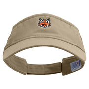 Cool Fox Embroidered Pro Style Cotton Twill Washed Visor - Khaki OSFM