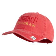 United States Marines Semper Fi Veteran Embroidered Washed Solid Pigment Dyed Cotton Twill Brass Buckle Cap - Red OSFM