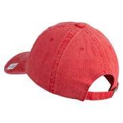 United States Marines Semper Fi Veteran Embroidered Washed Solid Pigment Dyed Cotton Twill Brass Buckle Cap - Red OSFM