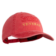 United States Marines Semper Fi Veteran Embroidered Washed Solid Pigment Dyed Cotton Twill Brass Buckle Cap - Red OSFM