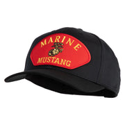 Marine Mustang Red Patched Solid Cotton Twill Pro Style Cap - Black OSFM