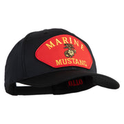 Marine Mustang Red Patched Solid Cotton Twill Pro Style Cap - Black OSFM