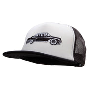 Cadillac Car Patched Flat Bill Foam Camo Mesh Trucker Cap