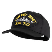 USS Key West Submarine SSN 722 Patched Solid Cotton Twill Pro Style Cap - Black OSFM