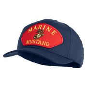 Marine Mustang Red Patched Solid Cotton Twill Pro Style Cap - Navy OSFM