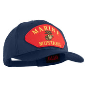 Marine Mustang Red Patched Solid Cotton Twill Pro Style Cap - Navy OSFM