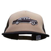 Cadillac Car Patched Flat Bill Foam Camo Mesh Trucker Cap