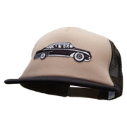 Cadillac Car Patched Flat Bill Foam Camo Mesh Trucker Cap