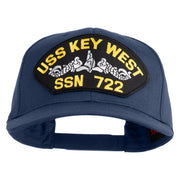 USS Key West Submarine SSN 722 Patched Solid Cotton Twill Pro Style Cap - Navy OSFM