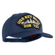 USS Key West Submarine SSN 722 Patched Solid Cotton Twill Pro Style Cap - Navy OSFM